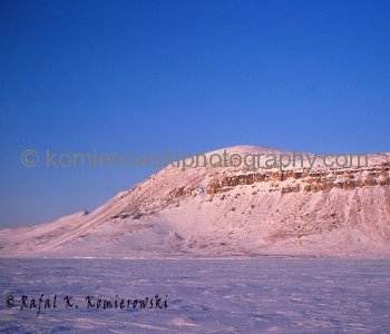Canadian Arctic, Graham Island, April 1975, -45C.  Graham Island seen from Massey Sound