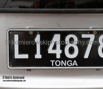 Kingdom of Tonga  car registration plate...