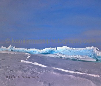 Canadian Arctic, Sverdrup Channel, June 1975, -20C.   Arctic ice is primarily sea ice, some of which persists year-round and some of which is breaking. Sign of spring and warning of possible open water. Time to return to base camp located on island.