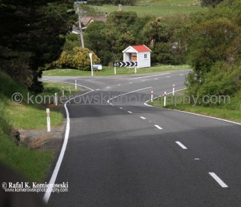 Local highway between Akaroa and Christchurch, New Zealand