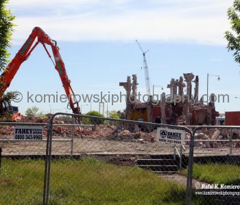 Christchurch after earthquake, New Zealand...photo taken through a tour bus window...