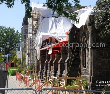 Christchurch after earthquake, New Zealand...photo taken through a tour bus window...