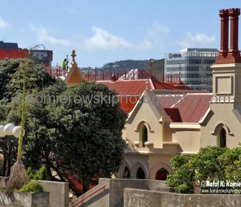 View of Parliament buildings  from the grounds of Metropolitan Cathedral of the Sacred Heart...