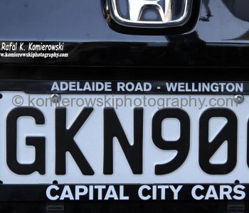 Car registration plate, Wellington, New Zealand