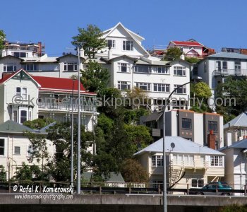 Wellington residential district seen from downtown business district