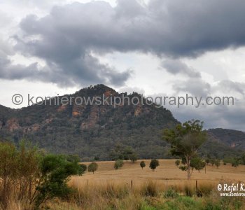 Farmland scenery viewed from Bylong Valley Way, NSW, Australia