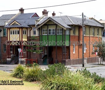 Old houses along Stevenson Pl, Newcastle, NSW, Australia