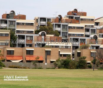 View of new condominium from Wharf Road, Newcastle, NSW, Australia