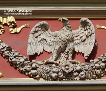 Eagle on the wall  near Market Square. Wroclaw has the charm, tapestry past and historical architecture.
