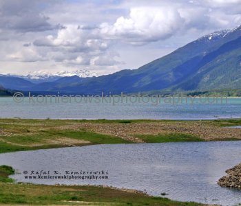 Upper Arrow Lake - low water level observed from Burton