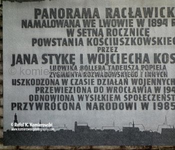 Detailed information in Polish language...Raclawice Panorama (Panorama Raclawicka) at Rotunda, Wroclaw, Poland