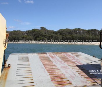 Ferry leaving Fraser Island (late afternoon)  ....then we drive to Rainbow Beach.....