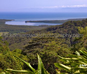 From Cape Tribulation - view  of Great Barrier Reef,  Coral Sea, Queensland