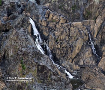 Barron Falls is where the Barron River makes its descent from the Atherton Tablelands to the Cairns coastal plain, in Queensland, Australia. (Wikipedia)