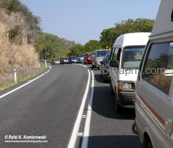 ...again slowdown because of roadworks...Captain Cook Highway...north of Cairns, Queensland