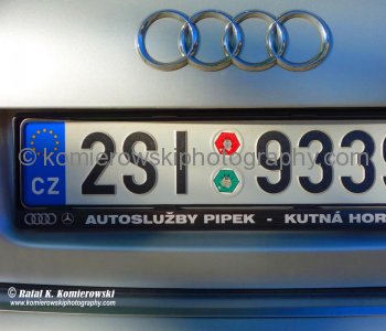 Local licence plate, Kutná Hora... a walk through medieval town...