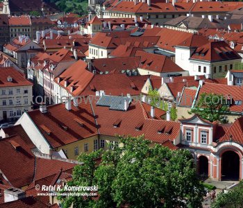 Famous red roofs (of Prague) seen from Hradčany ...castle district in Prague, Czech Republic