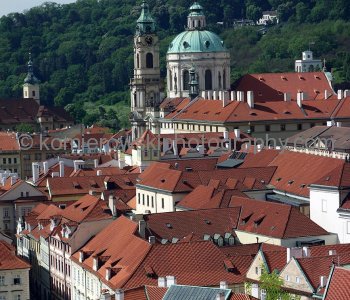 Famous red roofs (of Prague) seen from Hradčany ...castle district in Prague, Czech Republic