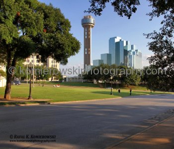 View of Dealey Plaza seen from X position (a.k.a Z224 position), Dallas, Texas