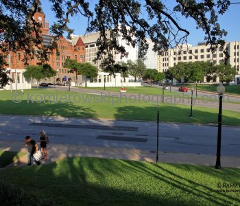 From here (Grassy Knoll)  Zapruder filmed assassination. Dallas, Texas