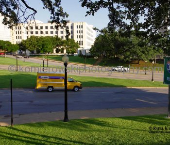 View from Grassy Knoll near X (a.k.a. Z224) position on Elm Street, Dallas, Texas