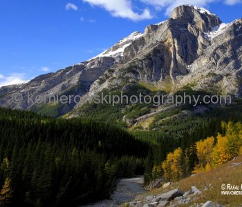 Mount Kidd. 78 km west of Calgary our mountain odyssey begins at the junction of Highway No. 40 a.k.a., Kananaskis Road and the Trans Canada.