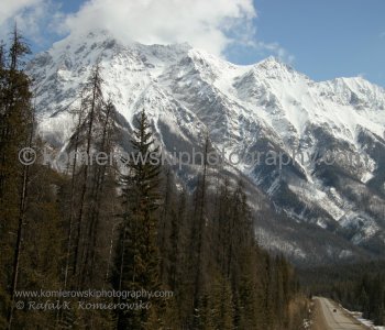 View Eastbound- Trans Canada west of Field in Yoho NP. Weather-late March,