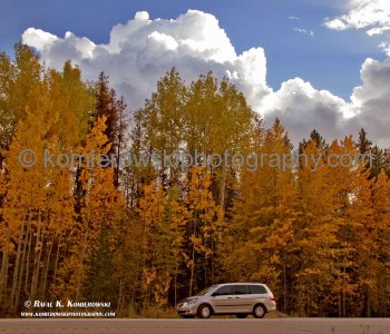 View Eastbound- Trans Canada west of Field in Yoho NP. Weather-late September...