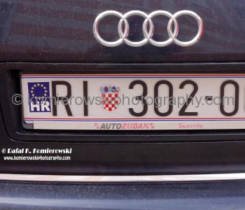 Car registration plate, Zagreb, Croatia