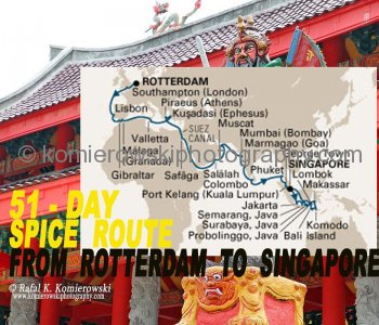 MAP - Grand World Voyage  51-day Spice Route from Rotterdam to Singapore cruise on MS Rotterdam