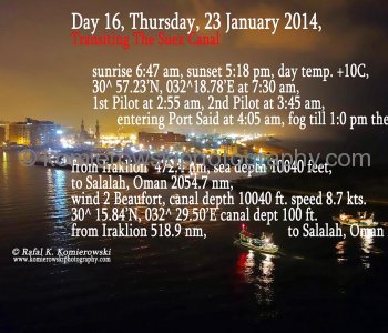 Transiting the Suez Canal, Day 16, Thursday, 23 January 2014,