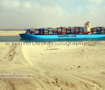 The Suez Canal - convoy  sailing to the Port Said