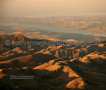 An early morning view from  Mount Nemrut (Nemrud), UNESCO World Heritage Site,  Turkey