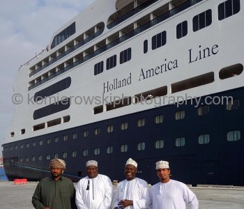 Tour guides waiting at Salalah, Oman Port,