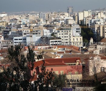 ...view (from Acropolis) of part of the city center ...Athens, Greece