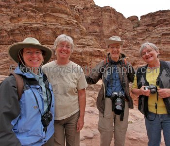 Petra, on the hiking trail to  Monastery-  we met our Canadian Friends....