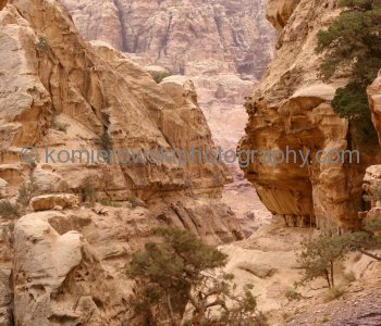 View of Amazing Geology on the way back from the Monastery to village of Petra, Jordan