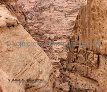 View of Amazing Geology on the way back from the Monastery to village of Petra, Jordan