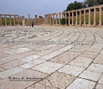 The Roman Oval Piazza in Jerash.