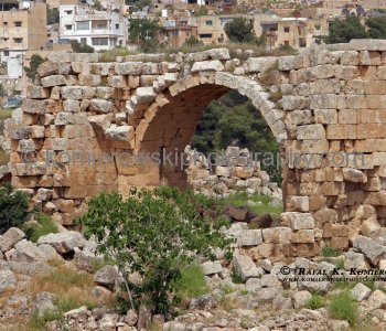 Remains of the great arch of the East Baths...Baths were an essential part of Roman life, Jearsh, Jordan