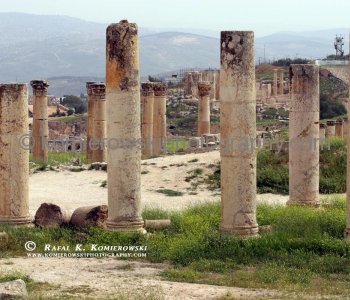 View (image from) of the ancient the Greco-Roman city of Gerasa, Jerash, Jordan
