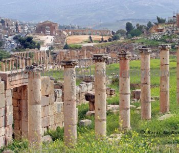 View (image from) of the ancient the Greco-Roman city of Gerasa, Jerash, Jordan