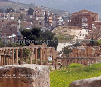 View (image from) of the ancient the Greco-Roman city of Gerasa, Jerash, Jordan