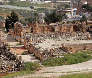 View (image from) of the ancient the Greco-Roman city of Gerasa, Jerash, Jordan