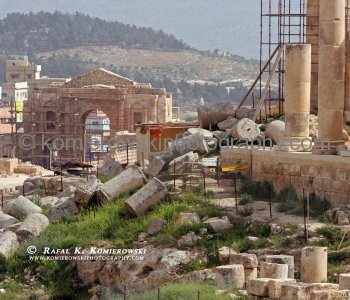 View (image from) of the ancient the Greco-Roman city of Gerasa, Jerash, Jordan