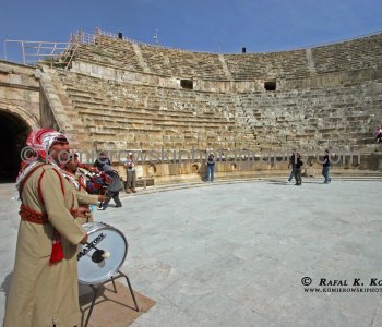 Local cast-band at the Greco-Roman city of Gerasa, Jerash, Jordan