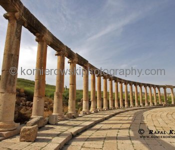View (image from) of the ancient the Greco-Roman city of Gerasa, Jerash, Jordan (used filter)