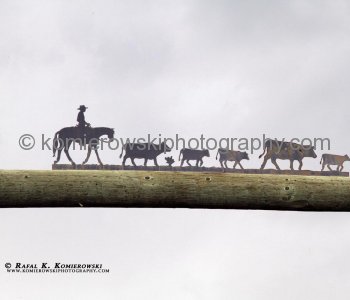 Steel silhouette entrance gate - somewhere west of Millarville