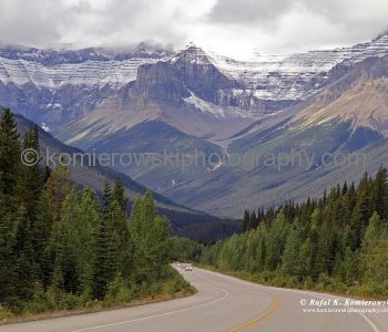 Highway No. 93, north of North Saskatchewan River, Banff National Park, Alberta, Icefields Parkway- Canadas most scenic mountain roadway