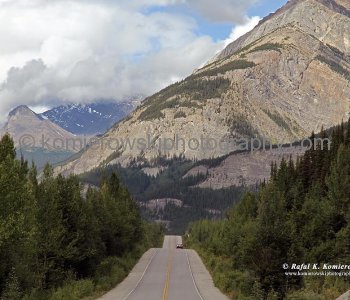 Highway No. 93, north of North Saskatchewan River, Banff National Park, Alberta, Icefields Parkway- Canadas most scenic mountain roadway